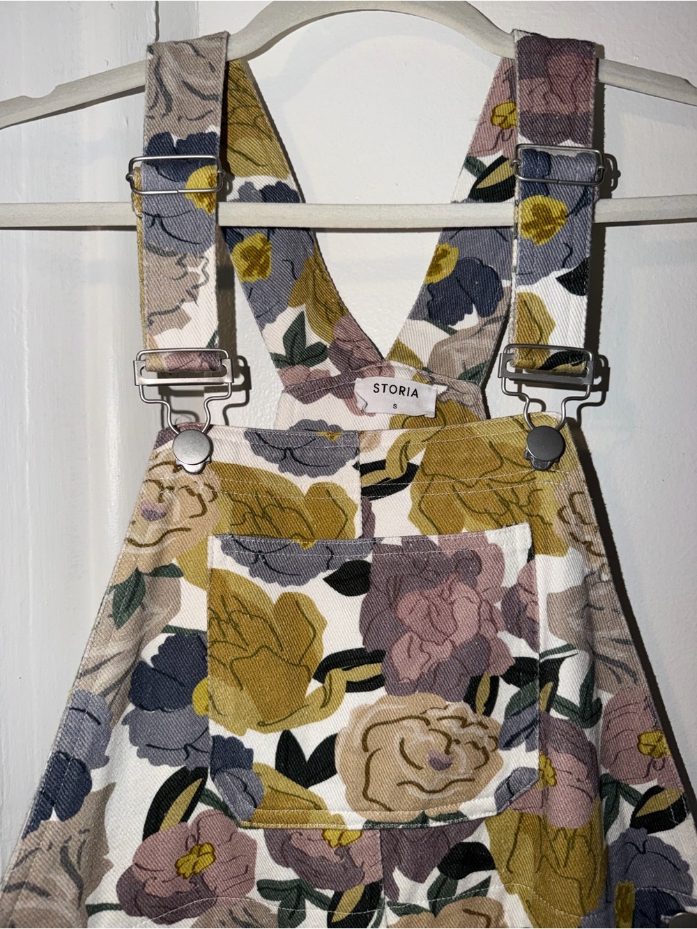 Storia - Boutique Floral Overalls in Mustard, Mauve, Navy & Cream